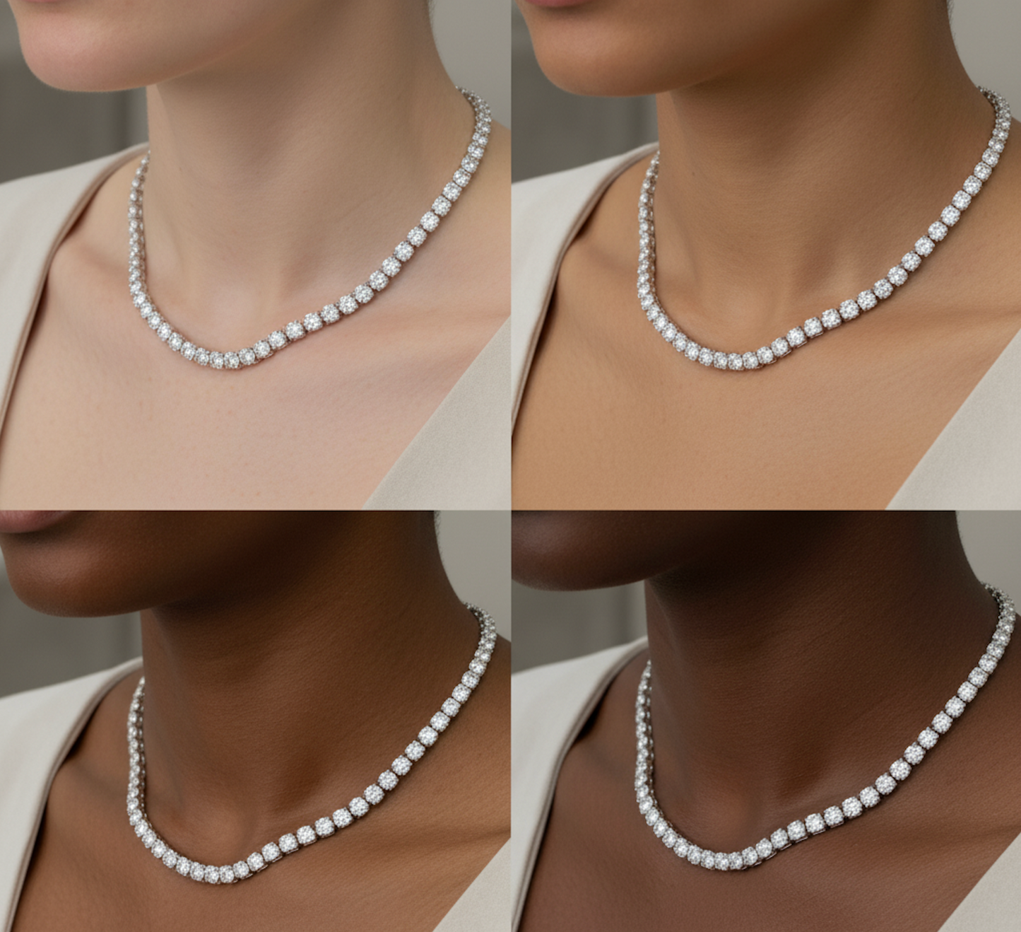 Tennis Necklace EF VS 14k/WG