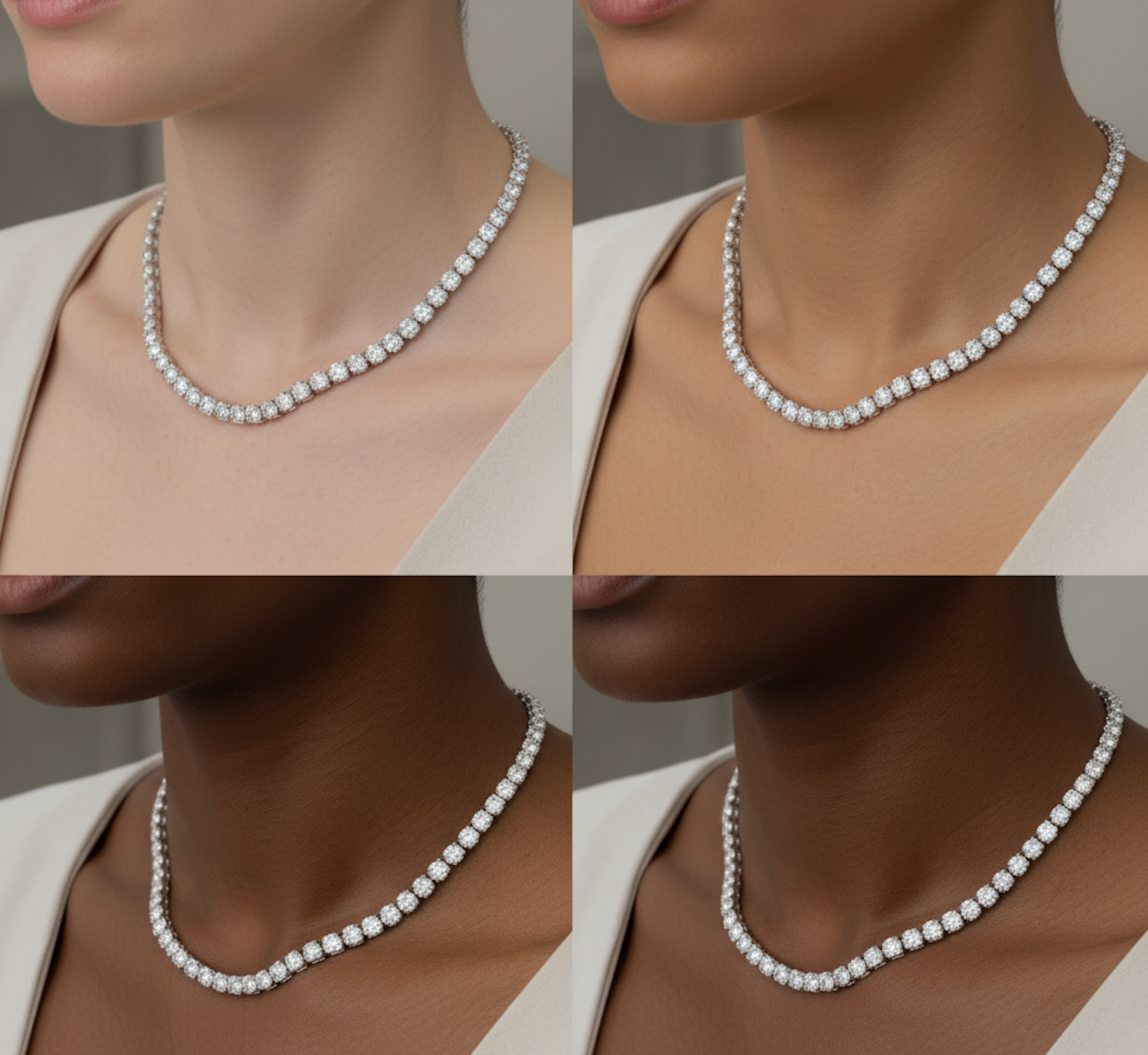 Tennis Necklace EF VS 14k/WG - 16 Inches