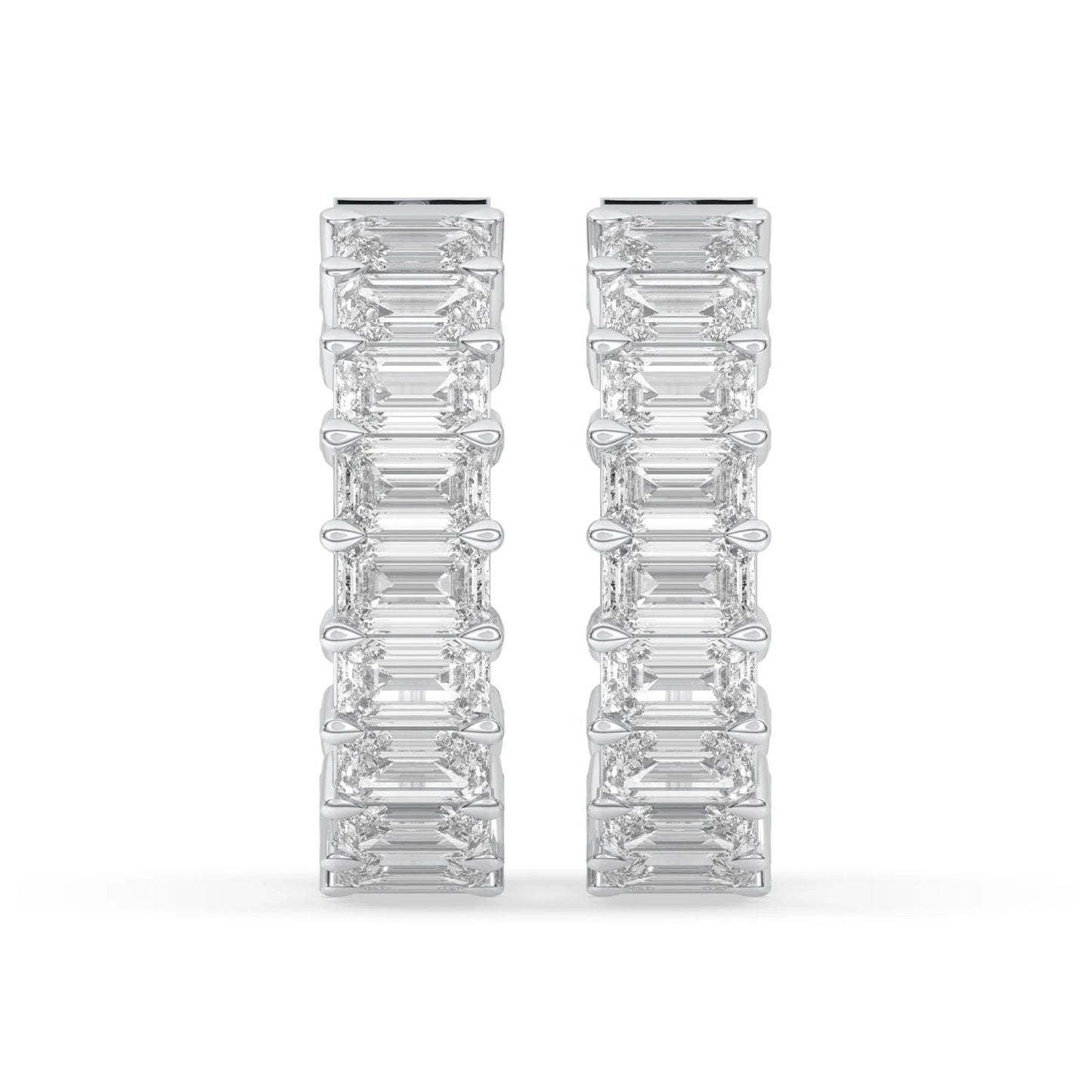 4.5 ct Inside-Out Emerald Shape Hoop Earrings