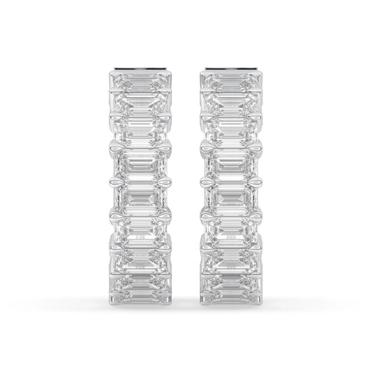 4.5 ct Inside-Out Emerald Shape Hoop Earrings